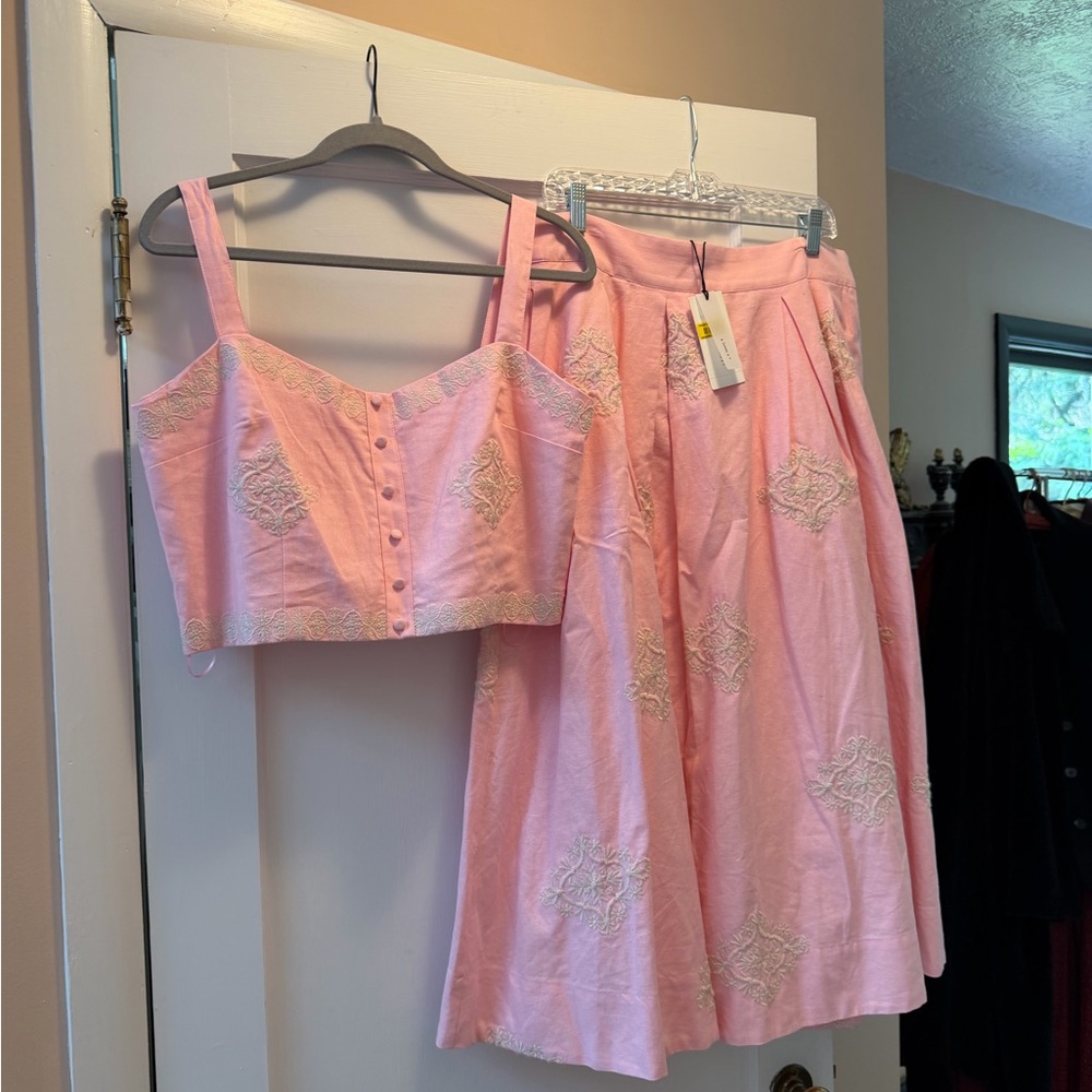 Elegant Pink Embroidered set
